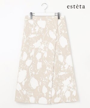  【エステータ】ピグメントプリント スカート