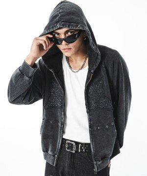  パウダーブリーチスタッズZIPパーカー