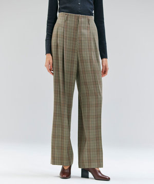  SELMA / チェックウールハイウエストタックパンツ