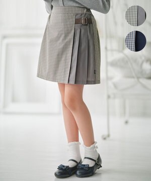  【110-140㎝】 チェックプリーツ キュロット