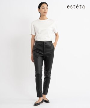  【エステータ】ストレッチレザー スキニーパンツ