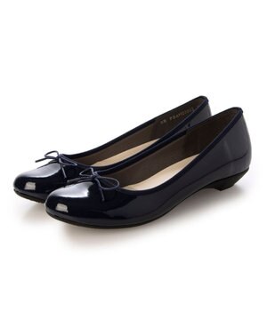  <Pitti>【WEB限定】ラウンドトゥレインバレエシューズ