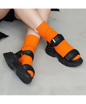  <carino>厚底ダブルベルトスポーツサンダル