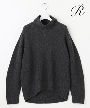  【R(アール)】マイクロンメリノウール スタンドネック ニット