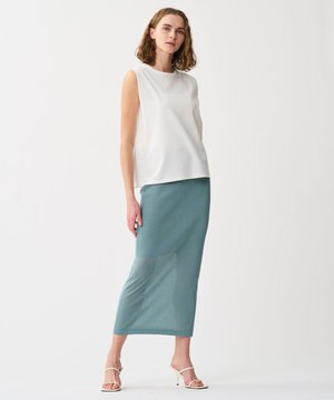 【久慈暁子さん着用】シアーニット Iラインスカート