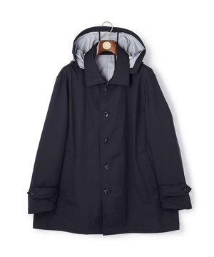  【KING SIZE】【オンオフ兼用 / ストレッチ / 撥水】フードデタッチャブル バルマカンショートコート