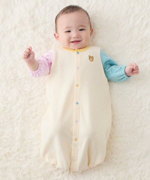  【50-60cm】接結カノコ素材 ワンポイント刺繍 ツーウェイオール