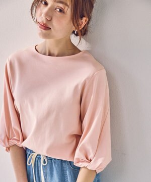  【WEB限定】シルケットスムースツイストスリーブカットソー