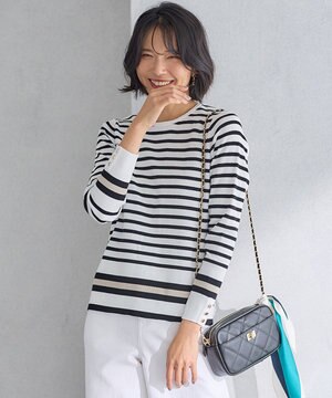  【Oggi4月号掲載/洗える】ラスターコットンポリエステル ニット