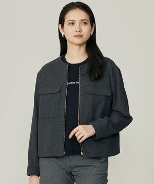 ライトブッチャーノーカラー ブルゾン