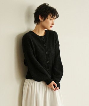  【洗える】ボリュームスリーブニットカーディガン