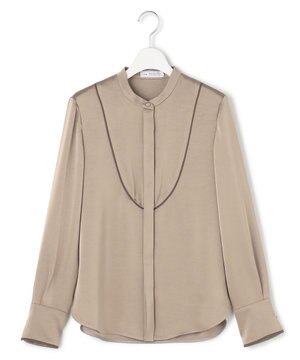  【WEB＆一部店舗限定】 DrapySatin バンドカラーシャツ