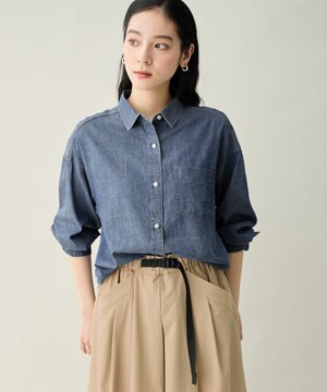  シアーデニムオーバーシャツ