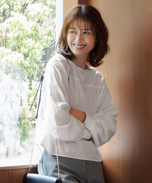 【洗える】SOMELOSクロップド丈 ブラウス