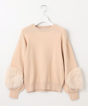  【洗える】ファースリーブ ニットプルオーバー