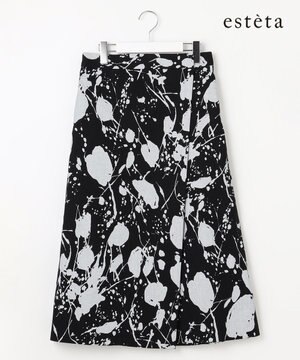  【エステータ】ピグメントプリント スカート