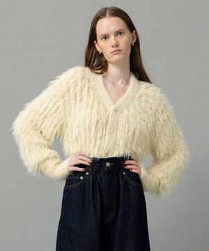  【ReNAVE・洗える】メルティーシャギーニット カーディガン