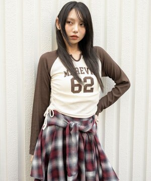  キーネックサイドドロストラグランロンT