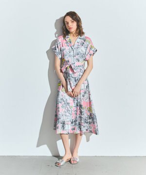  リゾートプリントツイルドレス