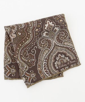  【イタリア製・Holliday&Brown】ビッグペイズリープリント ポケットチーフ