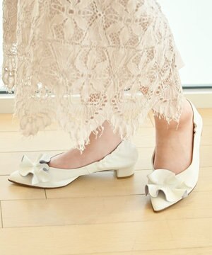  新色追加【本革・高反発】Ruffles ポインテッドトゥ ヒールパンプス