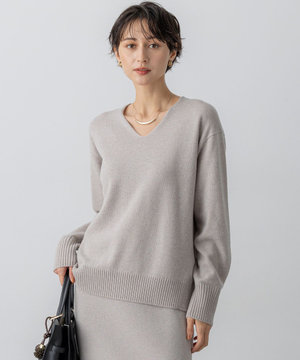【見上愛さんコラボカラー/VERY・LEE掲載】カシミヤブレンド Vネック ニット