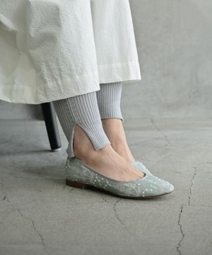  〈高品質シルクコットン強撚糸〉〈お家で洗えるニット〉〈涼しい着心地〉〈裾スリット〉〈2サイズ展開〉リブレギンス