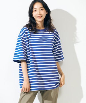  【UNISEX】UVカット ボーダーロゴTシャツ