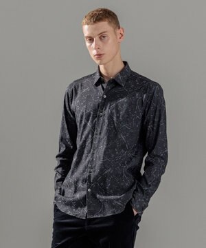  フォレストジャガードストレッチ　レギュラーカラーシャツ
