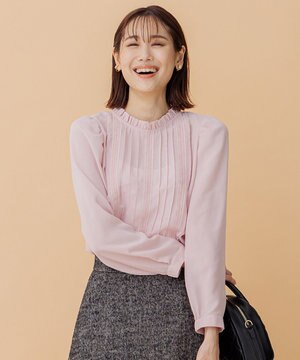 【洗える】ウールライクサキソニー ブラウス