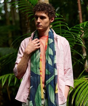  【SPACE／UNISEX】カラー豊富！ リヨセルリネンサッカー七分袖 シャツ