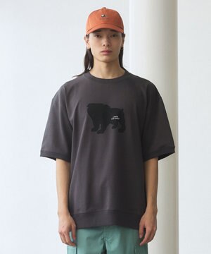  【UNISEX】ブルドックプリントリブ Tシャツ