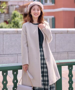  ファインウールモッサ ノーカラーコート