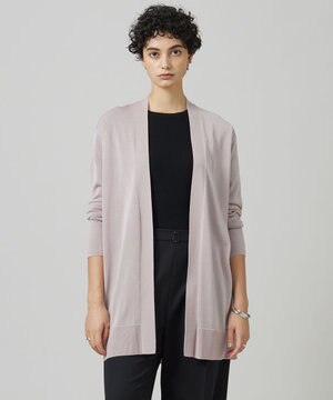  【洗える】 ウールアセテートハイゲージ カーディガン