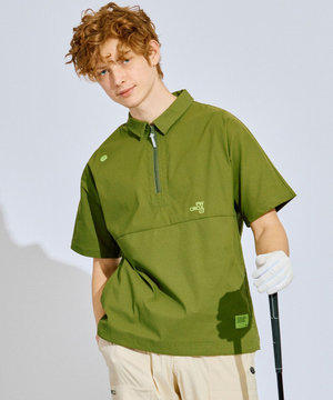 【撥水加工/ ストレッチ】【MEN】ハーフジップシャツ ゴルフ