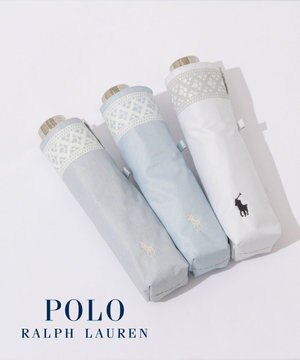  【WEB限定/ 遮光率100％/遮熱/UV】POLO RALPH LAUREN（ポロ ラルフローレン）晴雨兼用日傘 ワンポイント ポロポニー レース 折りたたみ傘
