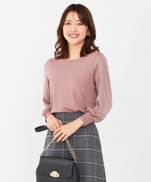  【洗える】異素材コンビ ニット