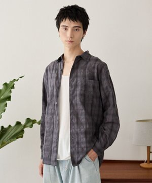  クリンクルチェックシャツ（LS）