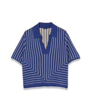  【洗える】ジオメトリックジャガード　ニットトップス