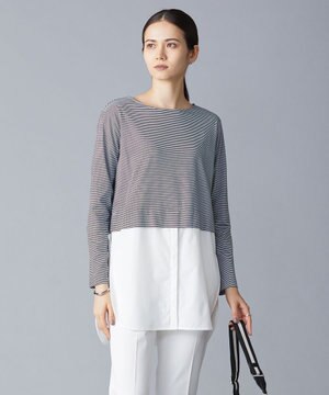 【洗える】 コンビネーションジャージー カットソー