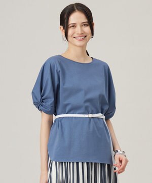  【接触冷感・UVカット・吸水速乾・抗菌防臭・洗える】ハイツイストポンチスリーブディティール カットソー