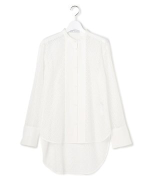 【WEB＆一部店舗限定】SustainableLace バンドカラー ブラウス