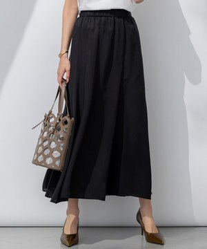  【接触冷感/洗える】フィブリルツイル ギャザー スカート