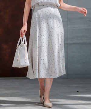  【洗える】バックサテンアムンゼンレユールダイヤプリント スカート