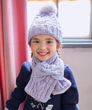  ケーブルニットマフラー