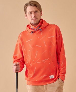 【 伸縮性あり 】【MEN】 LOGO ネックウォーマー付フーディ