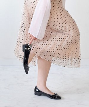  【Bridget Birkin】ポインテッドリボンレインフラットパンプス