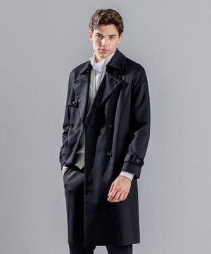  スムースサテンストレッチ　トレンチコート