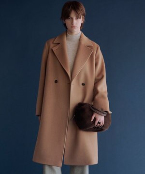  Pureラムウール ダブル ロングコート