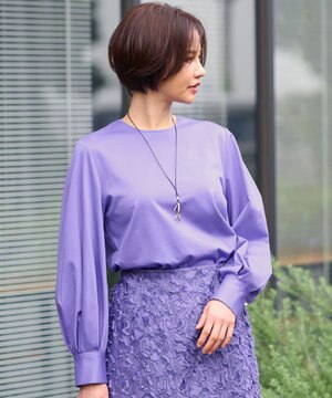  【洗える】ハイカウントパフスリーブ カットソー